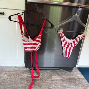 Candy stripe cupshe bathsuit